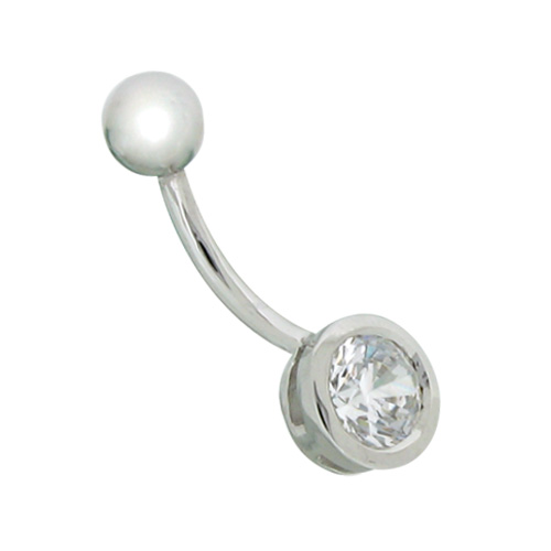 1CT Belly Button Ring Brilliant