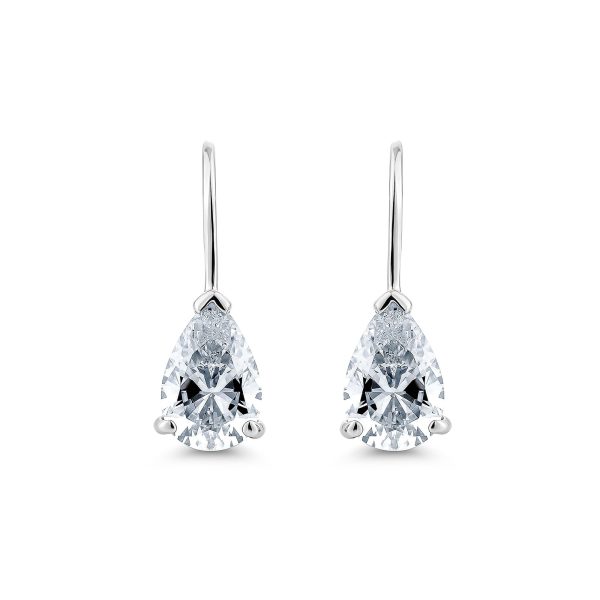 2ct Tear Drop Cut, Prong Set, Loops Earring