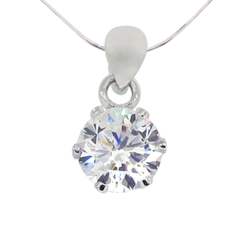 3ct Round Cut Diamond Solitaire Pendant