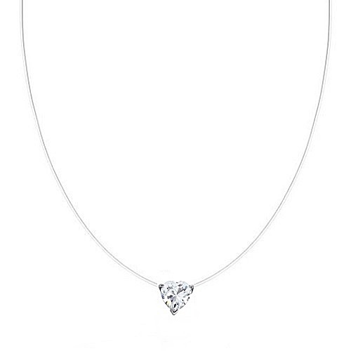 Floating Diamond Heart Necklace