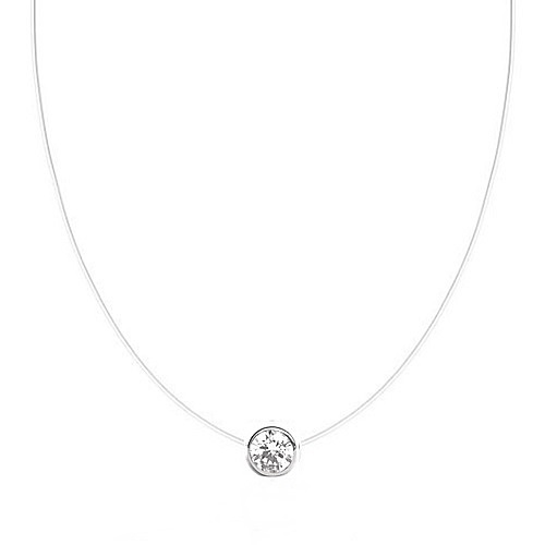 Floating Diamond Round (6.75mm) Necklace
