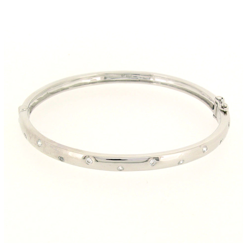 Modern Bangle Embedded Diamond Simulant