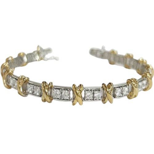 Bracelet Hugs and Kisses with Brilliant Cut Stones