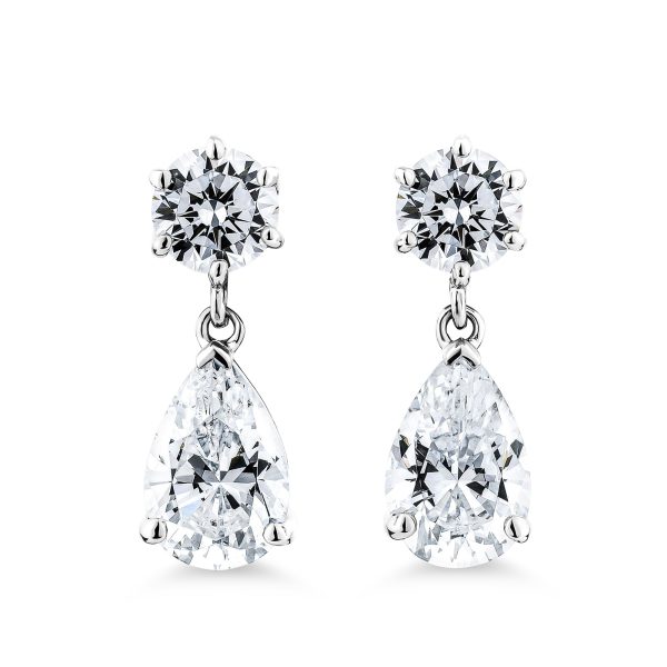 1ct Classic Brilliant Cut and 2ct Teardrop Earrings