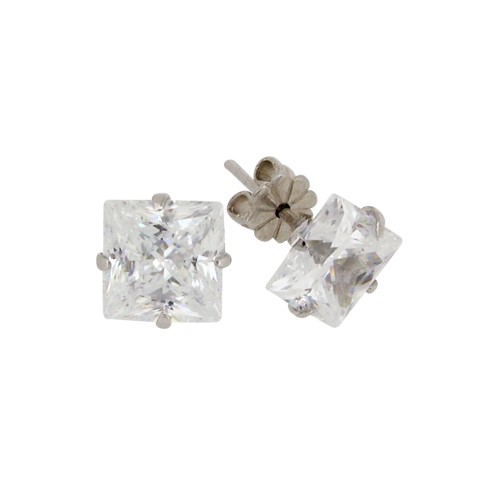 6ct Vintage Princess Cut Prong Set Stud Earring