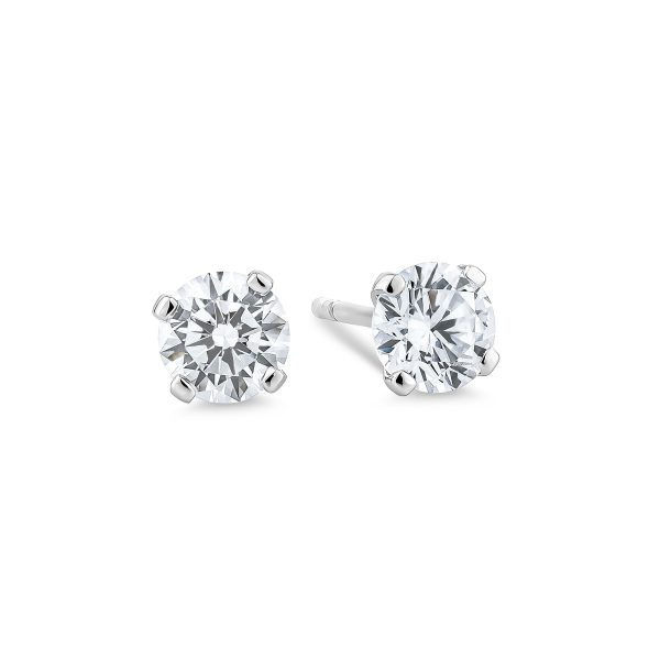 Solitaire Earrings Round (5.25mm) 4-Prong