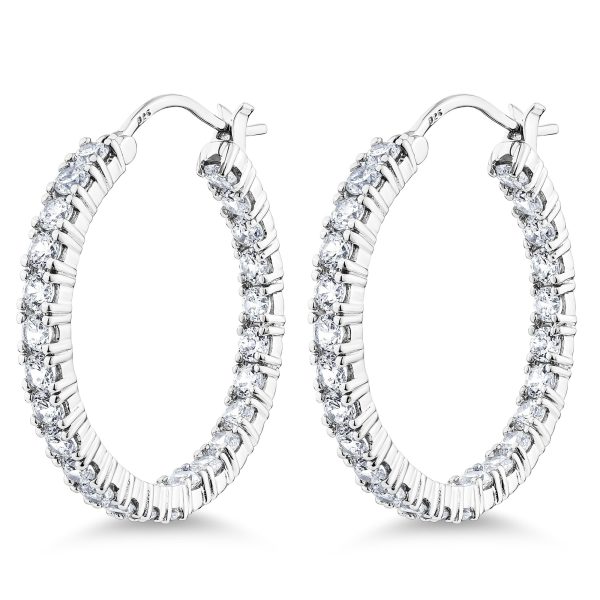 Earring Double-Sided Hoop with Brilliant Round