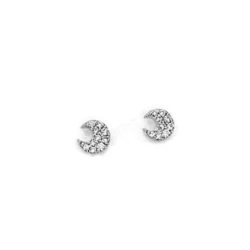Moon Shape Diamond Studs