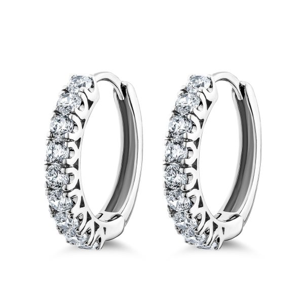 Earring Semi Hoop 9-stones (2.5mm)