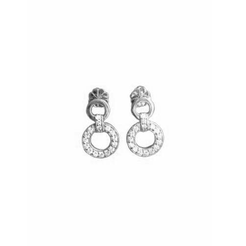 Earring Double Circle Stud with Brilliant Cut