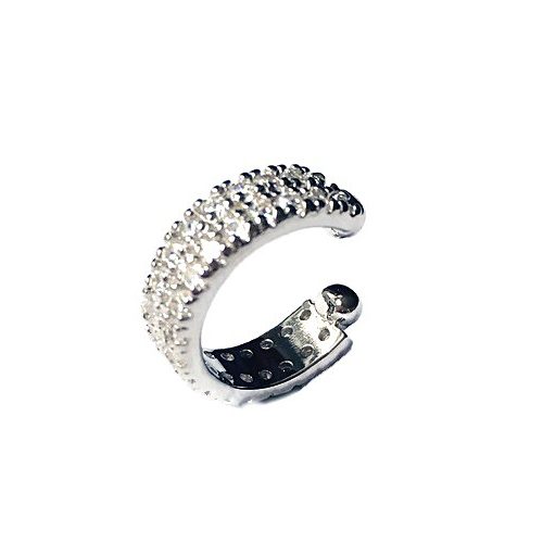 Cuff helix cartilage non pierced sterling silver diamond simulant earring