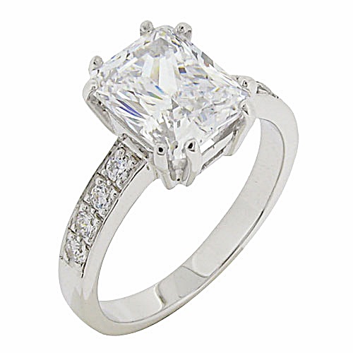 Emerald cut Solitaire Engagement Ring