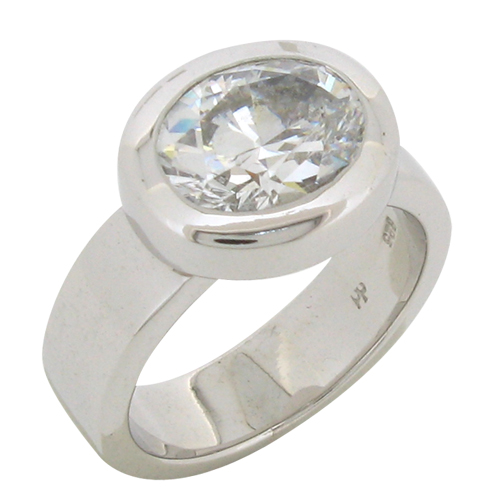 Oval cut Bezel set Dress Ring